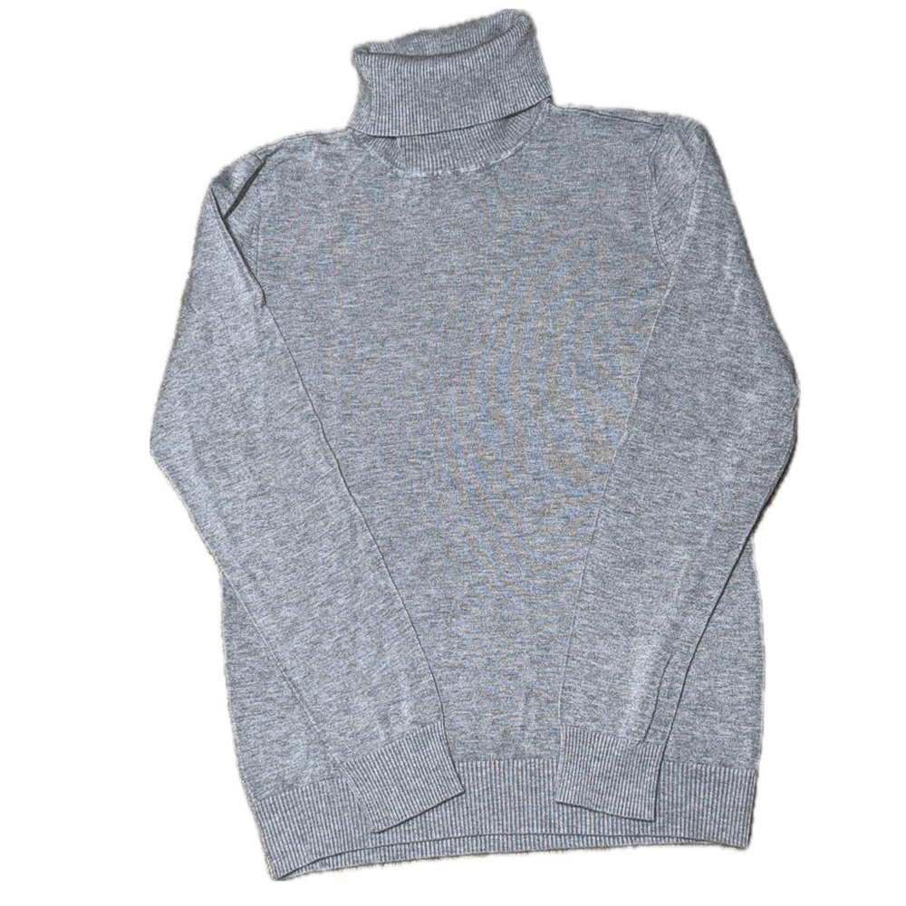 👕❄️ ANDREW MARC Classic Gray‎ Grey Fine-Gauge Cozy Turtleneck Sweater, Men’s M